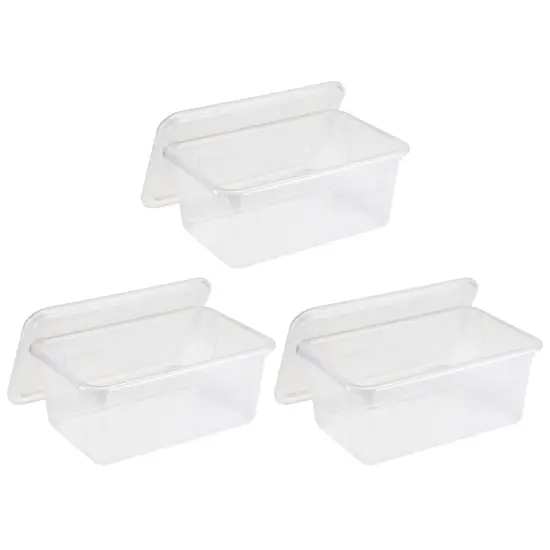 Small Cubby Bin with Lid, Clear, Pack of 3 {1}