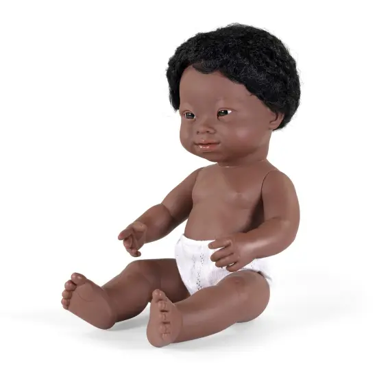 Anatomically Correct 15" Baby Doll, Down Syndrome African-American Boy {3}