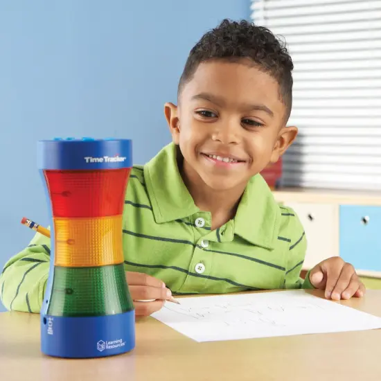 Learning Resources Time Tracker Visual Timer and Clock Multicolored {3}