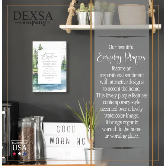 On Your Baptism Wood Plaque with Easel and Hook Wall Tabletop Art - 6 inches x 9 inches {2}