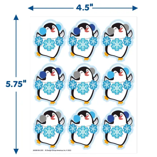 Winter Penguin Giant Stickers, 36 Per Pack, 12 Packs {2}