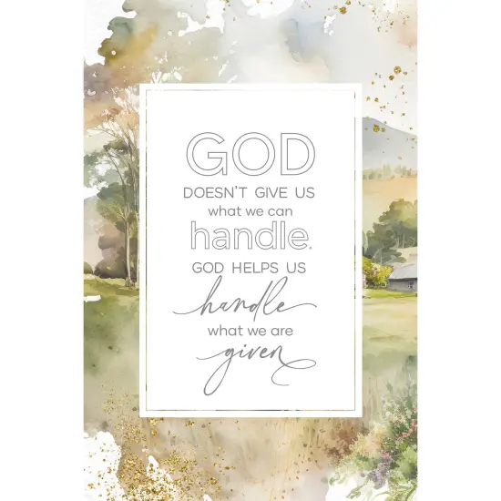 God Doesn't Give Us Wood Plaque with Easel and Hook Wall Tabletop Art - 6 inches x 9 inches {1}