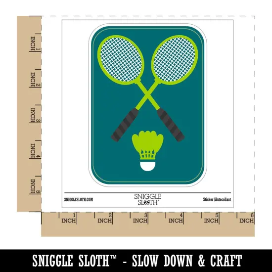 Badminton Rackets and Shuttlecock Birdy Waterproof Vinyl Phone Tablet Laptop Water Bottle Sticker Set - 5 Pack {1}