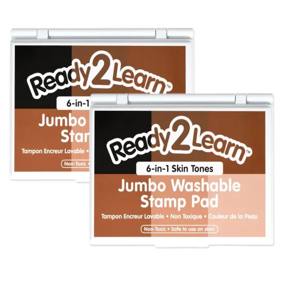 Jumbo Washable Stamp Pad - 6-in-1 - Skin Tones, Pack of 2 {1}