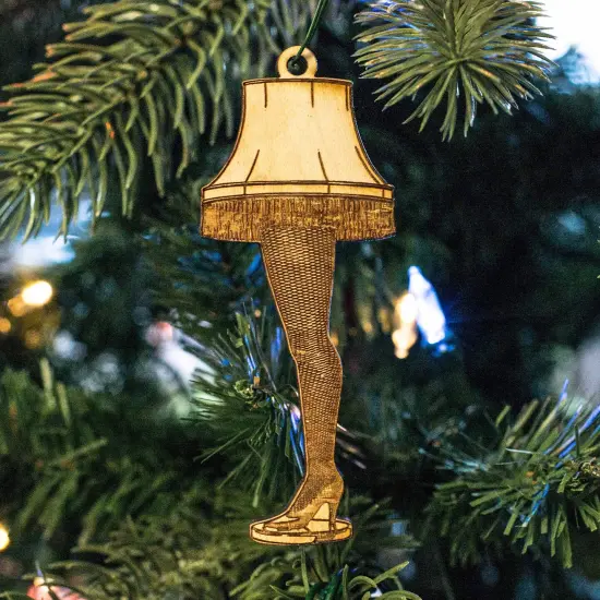 Ornament - Leg Lamp - Raw Wood 4x2in {4}