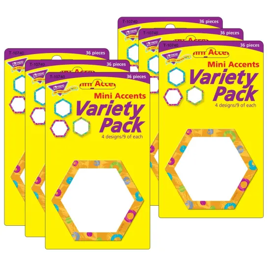 Color Harmony&trade; Hexa-swirls Mini Accents Variety Pack, 36 Per Pack, 6 Packs {1}