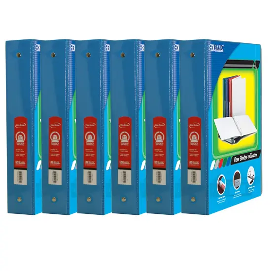 3-Ring View Binder with 2 Pockets, 1.5", Cyan, Pack of 6 {1}