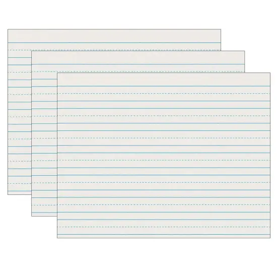 Newsprint Handwriting Paper, Skip-A-Line, Grade 2, 3/4" x 3/8" x 3/8" Ruled Long, 11" x 8-1/2", 500 Sheets Per Pack, 3 Packs {1}