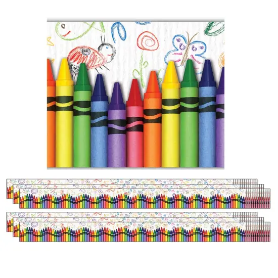Crayons Layered Border, 35 Feet Per Pack, 6 Packs {1}