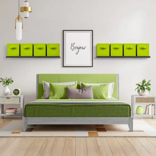 Sorbus 8 Pack 11 Inch Foldable Storage Cubes with Handles- for Organizing Home, Shelves, Nursery, Playroom, Closet and More Gray {8}