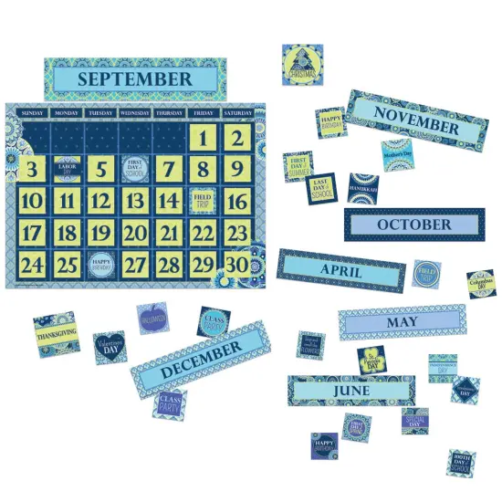 Blue Harmony Calendar Bulletin Board Set, 2 Sets {2}