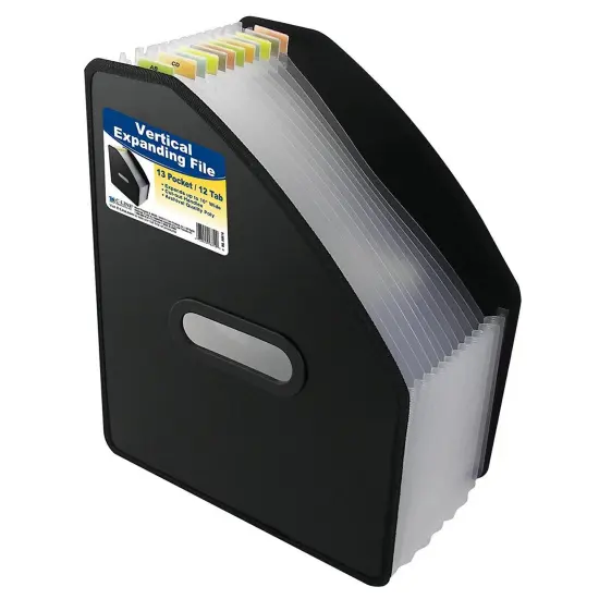 13-Pocket Vertical Expanding File, Black {2}