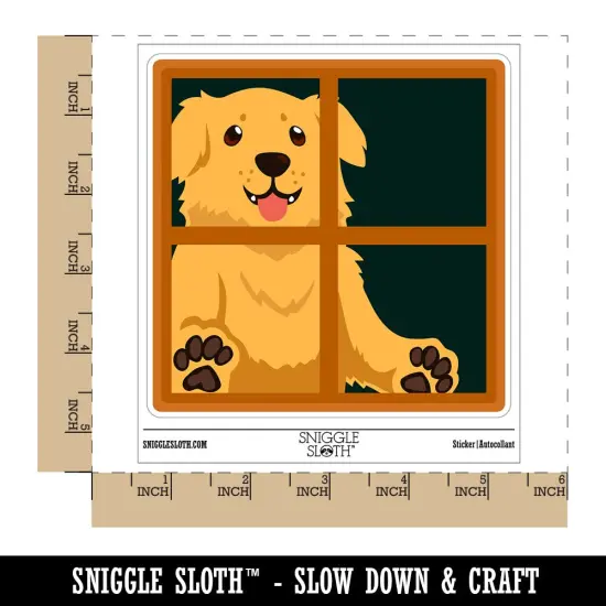 Dog Staring Out Window Waterproof Vinyl Phone Tablet Laptop Water Bottle Sticker Set - 5 Pack {1}