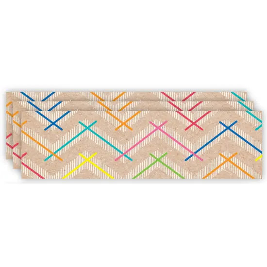 Krafty Pop Colorful Kraft Chevron EZ Border, 48 Feet Per Pack, 3 Packs {1}