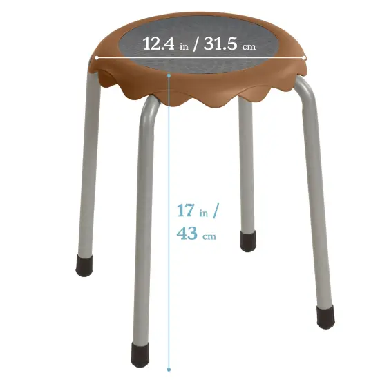 Daisy Stackable Stool Set, Flexible Seating, 8-Piece Chocolate {2}