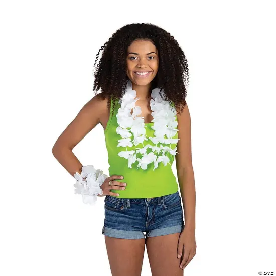 Bulk 96 Pc. White Flower Leis {1}