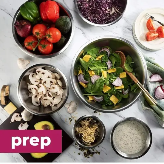 Set of 4 Stainless Steel Mixing Bowls {5}