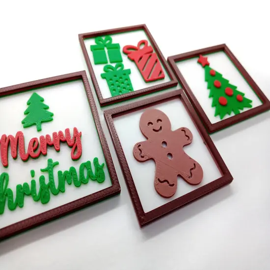 Wall Art for Dollhouse Christmas, 1:6 Shelf Sitter for Dolls, 4 pcs, Adorabilities {4}