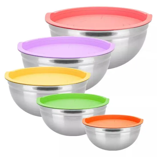Kitcheniva 5 Pcs Stainless Steel Mixing Bowl Set with Lids {1}