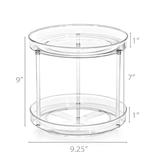 Sorbus 9 Inch 2 Tier Clear Acrylic Lazy Susan - Fridge, Pantry, Cabinet, Table, Bathroom and more {6}