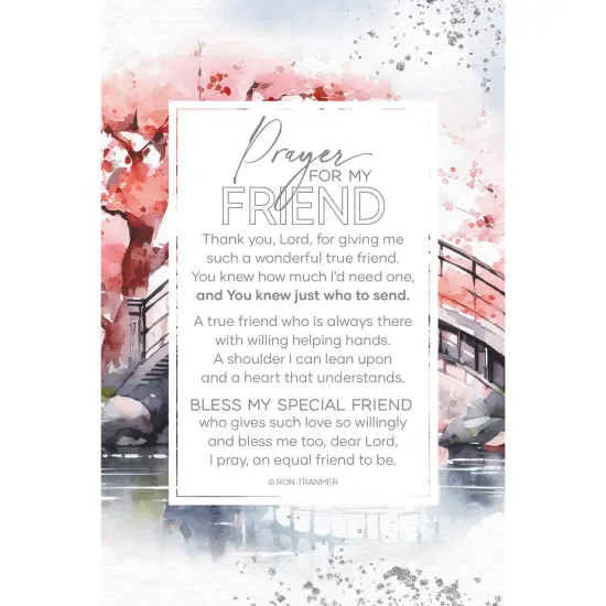 Prayer For My Friend Wood Plaque with Easel and Hook Wall Tabletop Art - 6 inches x 9 inches {1}