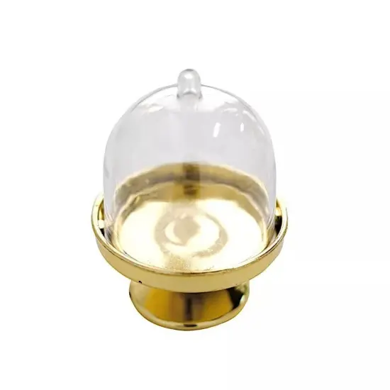 12 GOLD CLEAR 3" tall Mini Cake Stands with Dome Favor Holders {1}