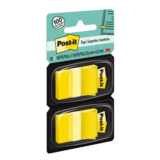Flags - Yellow, 50/Dispenser, 2 Dispenser/Pack, 3 Packs {4}