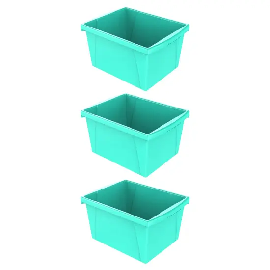 4 Gallon Classroom Storage Bin, Teal, Pack of 3 {1}