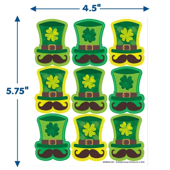 St. Pat's Hats Giant Stickers, 36 Per Pack, 12 Packs {2}