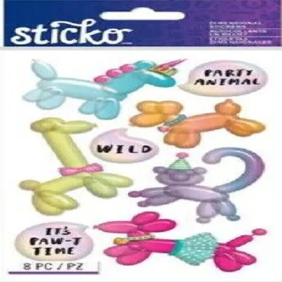 Sticko Balloon Animals Dimensional Puffy Stickers {1}