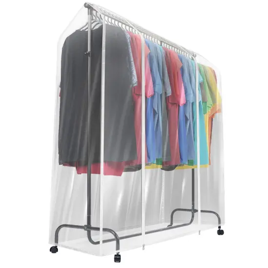Sorbus 6 ft Clear Garment Rack Cover - Garment Coat Hanger Protector Clothing Storage for Dresses, Suits, Coats, and more {1}