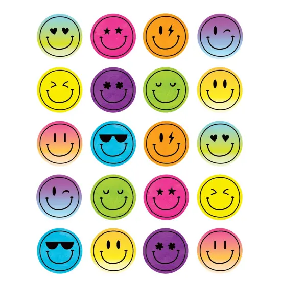 Brights 4Ever Smiley Faces Stickers, 120 Per Pack, 12 Packs {1}