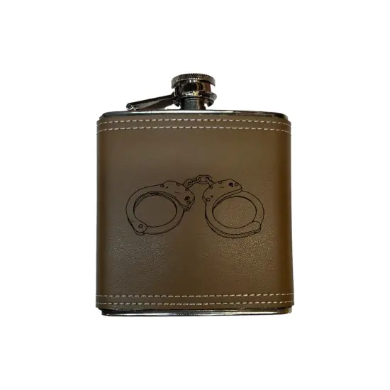 CUSTOM FLASK - Handcuffs 8OZ BLACK FLASK {3}