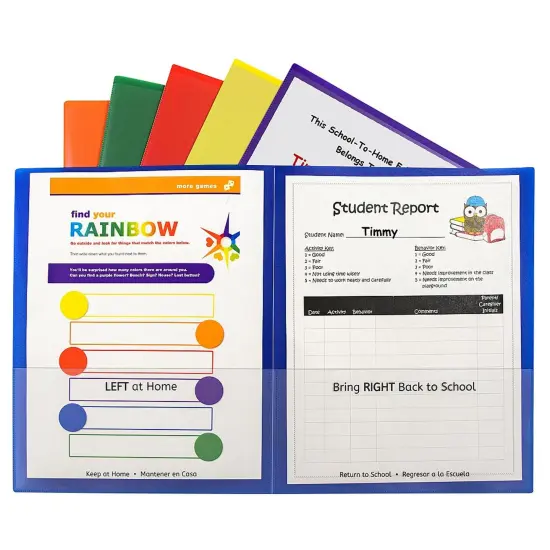 Classroom Connector School-To-Home Folder, Assorted Colors, Pack of 6 {2}