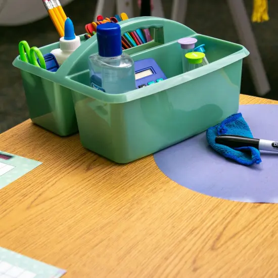 Eucalyptus Green Plastic Storage Caddy, Pack of 6 {4}