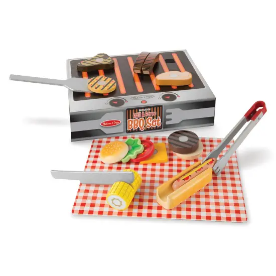 Wooden Grill & Serve BBQ Set {1}