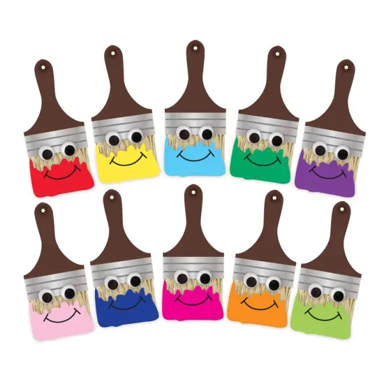 7" Happy Paintbrush Accents, 30 Per Pack, 3 Packs {2}