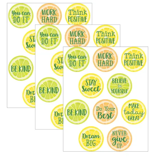 Lemon Zest Positive Saying Accents, 30 Per Pack, 3 Packs {1}