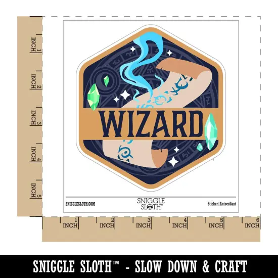 RPG Class Wizard Mage Games Fantasy Gaming Waterproof Vinyl Phone Tablet Laptop Water Bottle Sticker Set - 5 Pack {1}