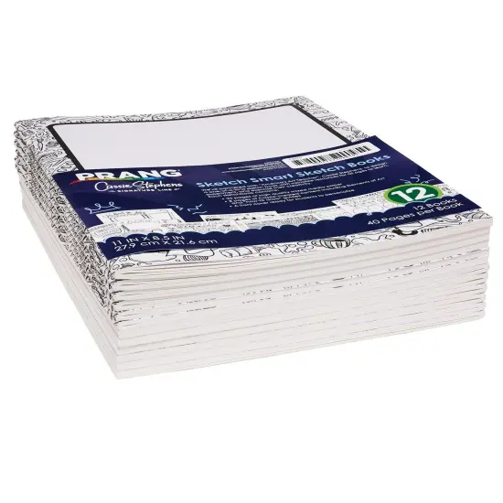 Sketch Smart Sketch Book, White, 11" x 8.5", 40 Sheets, Pack of 12 {6}