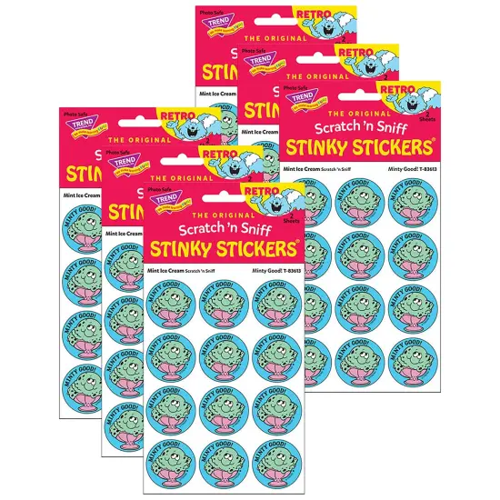 Minty Good!/Mint Ice Cream Scented Stickers, 24 Per Pack, 6 Packs {1}