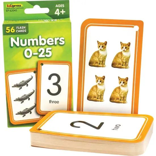 Numbers 0-25 Flash Cards, 6 Packs {3}