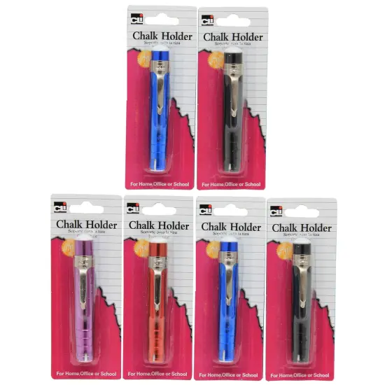 Aluminum Chalk Holder, Assorted Colors, Pack of 6 {1}