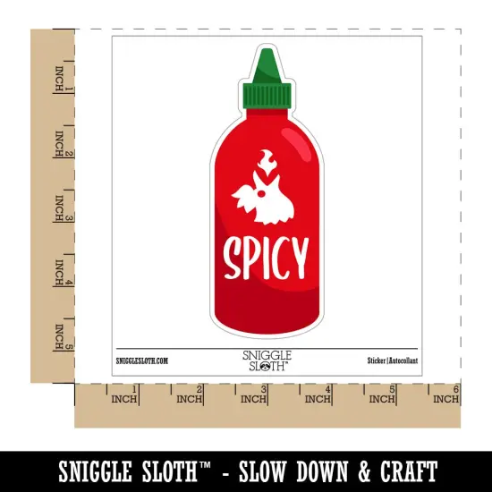 Spicy Hot Sauce Rooster Bottle Sriracha Waterproof Vinyl Phone Tablet Laptop Water Bottle Sticker Set - 5 Pack {1}