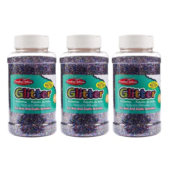 Creative Arts™ Glitter, 1 lb. Bottle, Multi-Color, Pack of 3 {1}