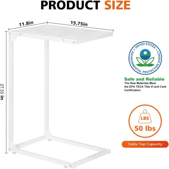 2PCS Snack Side Table C Shaped End Table {2}