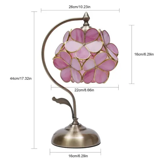 Cherry Blossom Petal Stained Glass Desk Lamp {5}