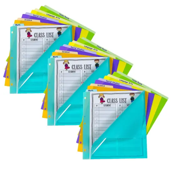 5-Tab Index Dividers with Vertical Tab, Bright Color Assortment, 8-1/2 x 11, 3 Sets {1}