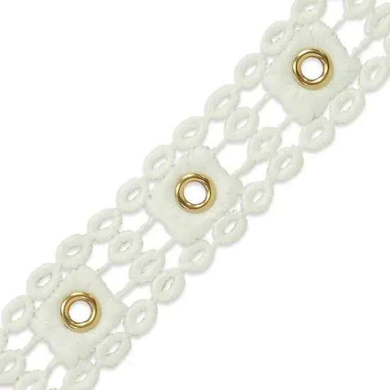 10 Yards of Michelle Bond Brass Eyelet Lace Trim 1" | 10 yard cut {1}