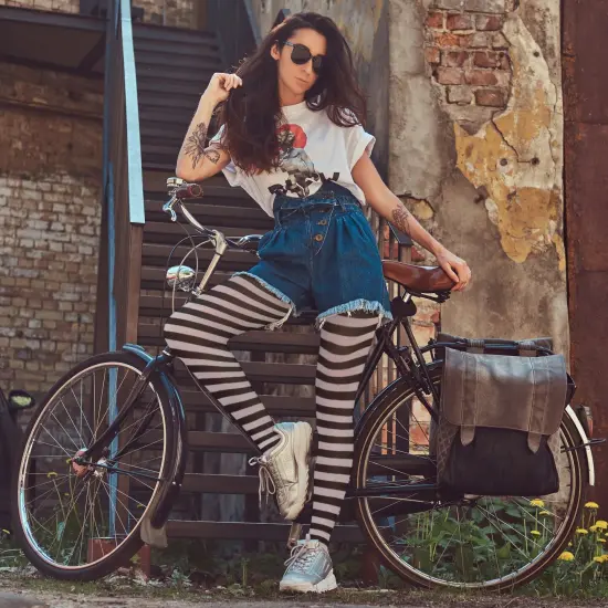 Black and White Tights - Striped Nylon Stretch Pantyhose Stocking Accessories for Every Day Attire and Costumes for Teens and Children {5}